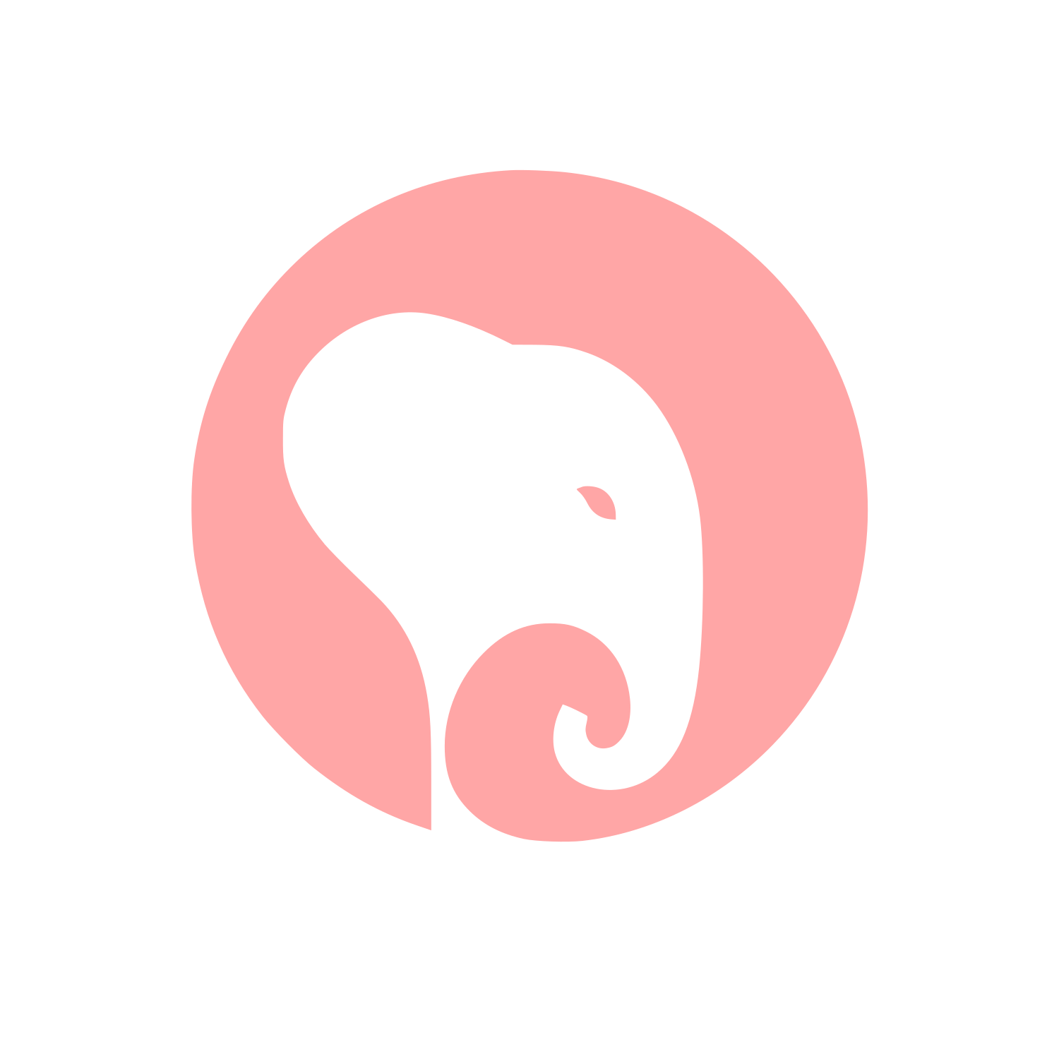 Elephant Head Circle Logo #ffa6a6