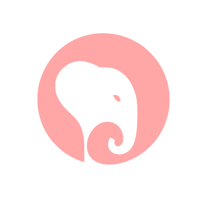 Elephant Head Circle Logo #ffa6a6