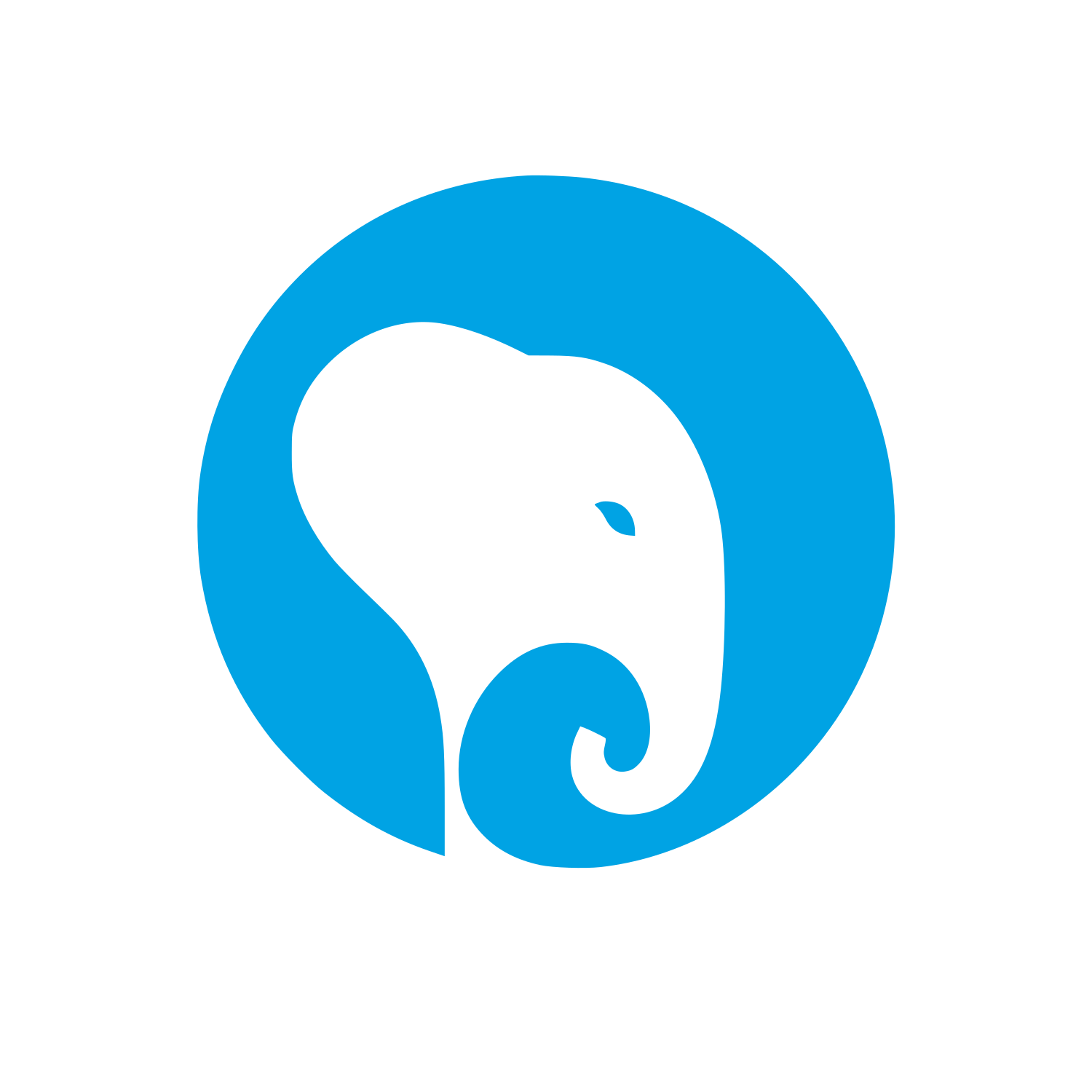 Elephant Head Circle Logo #00a3e4
