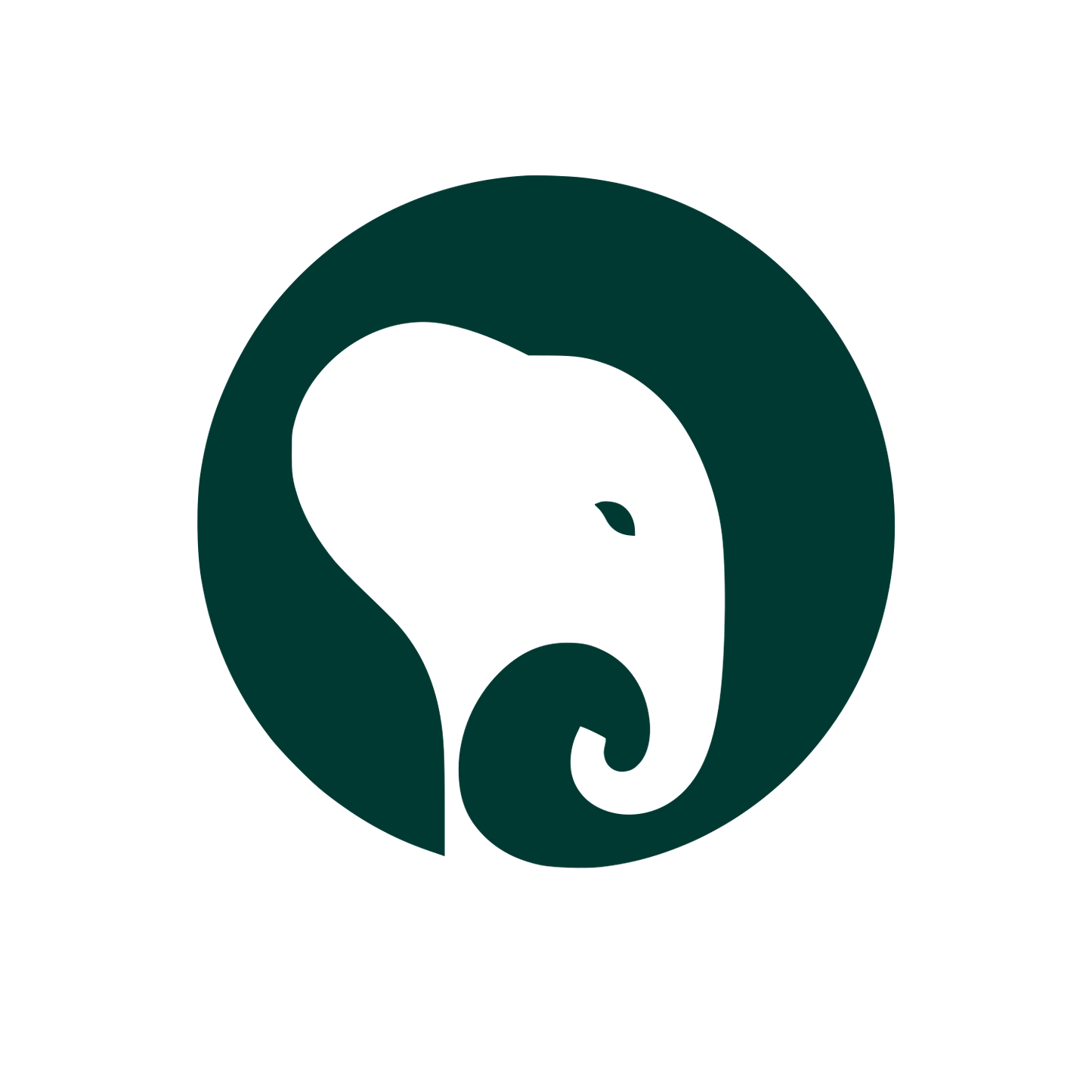 Elephant Head Circle Logo #003932
