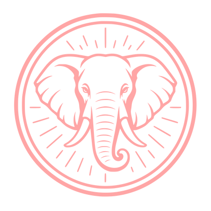 Elephant Head Circle Badge Logo #ffa6a6