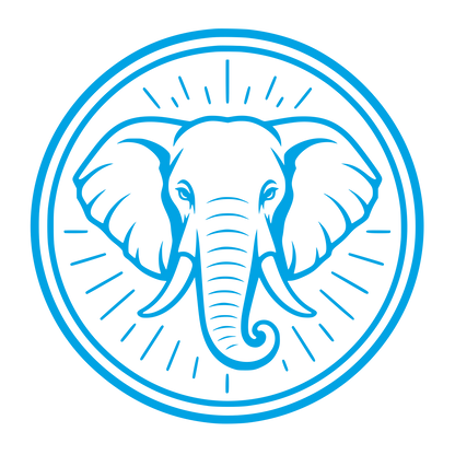 Elephant Head Circle Badge Logo #00a3e4