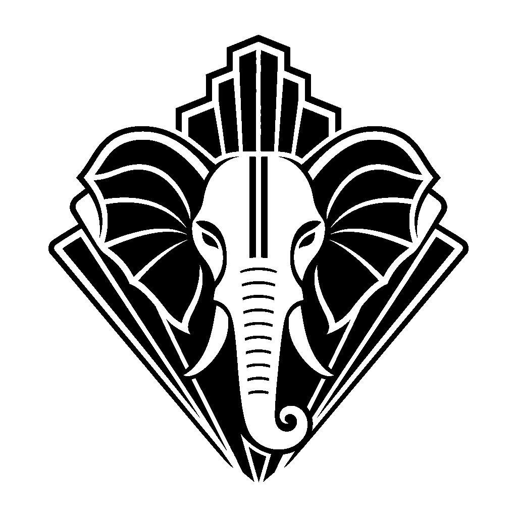 Art Deco Elephant Head Logo