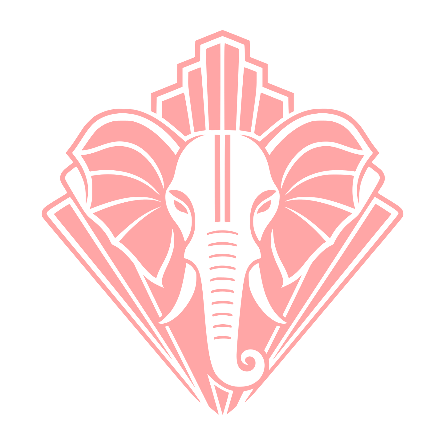 Art Deco Elephant Head Logo #ffa6a6