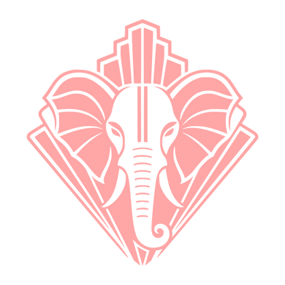 Art Deco Elephant Head Logo #ffa6a6
