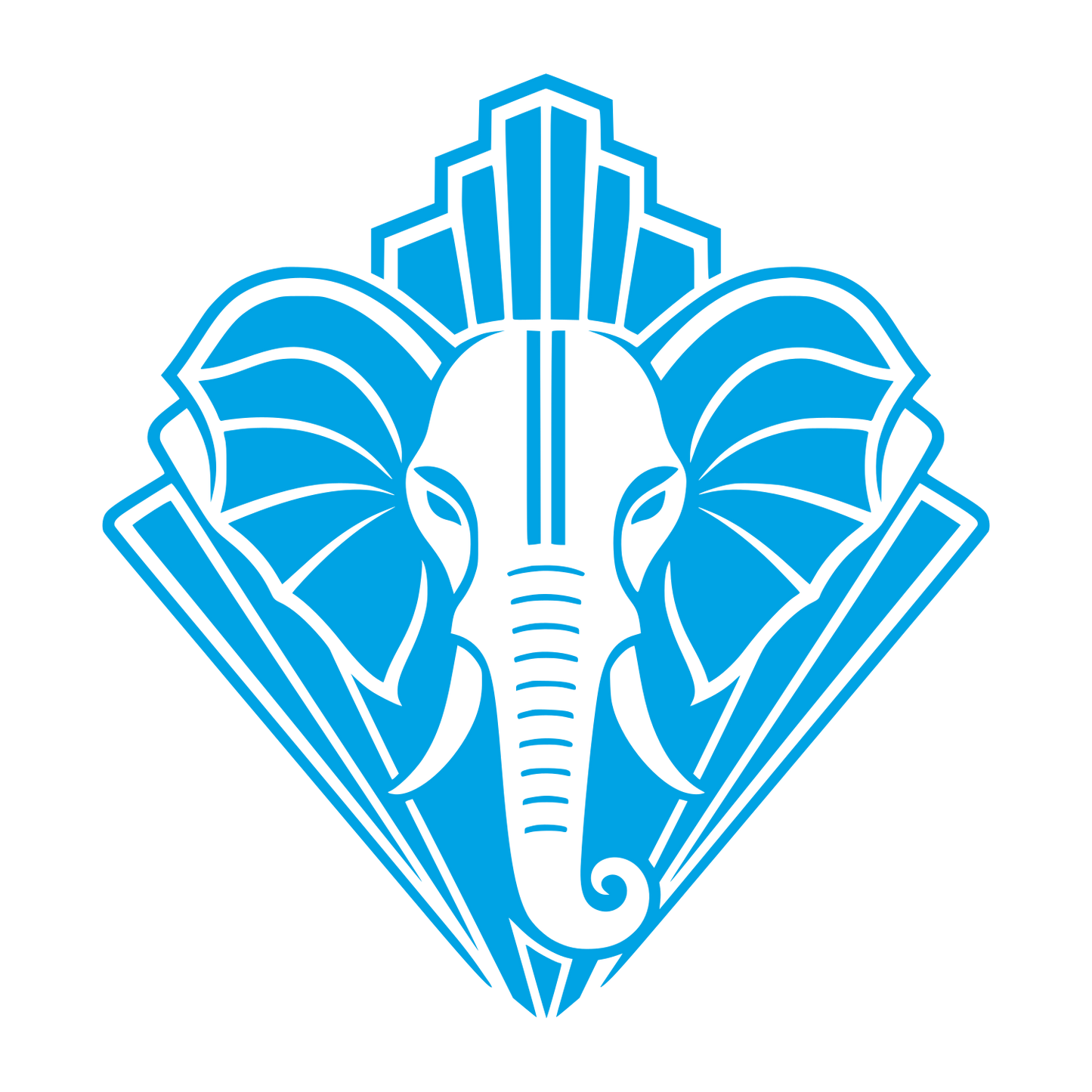 Art Deco Elephant Head Logo #00a3e4