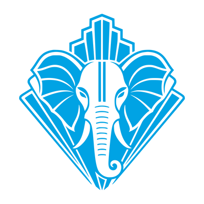 Art Deco Elephant Head Logo #00a3e4