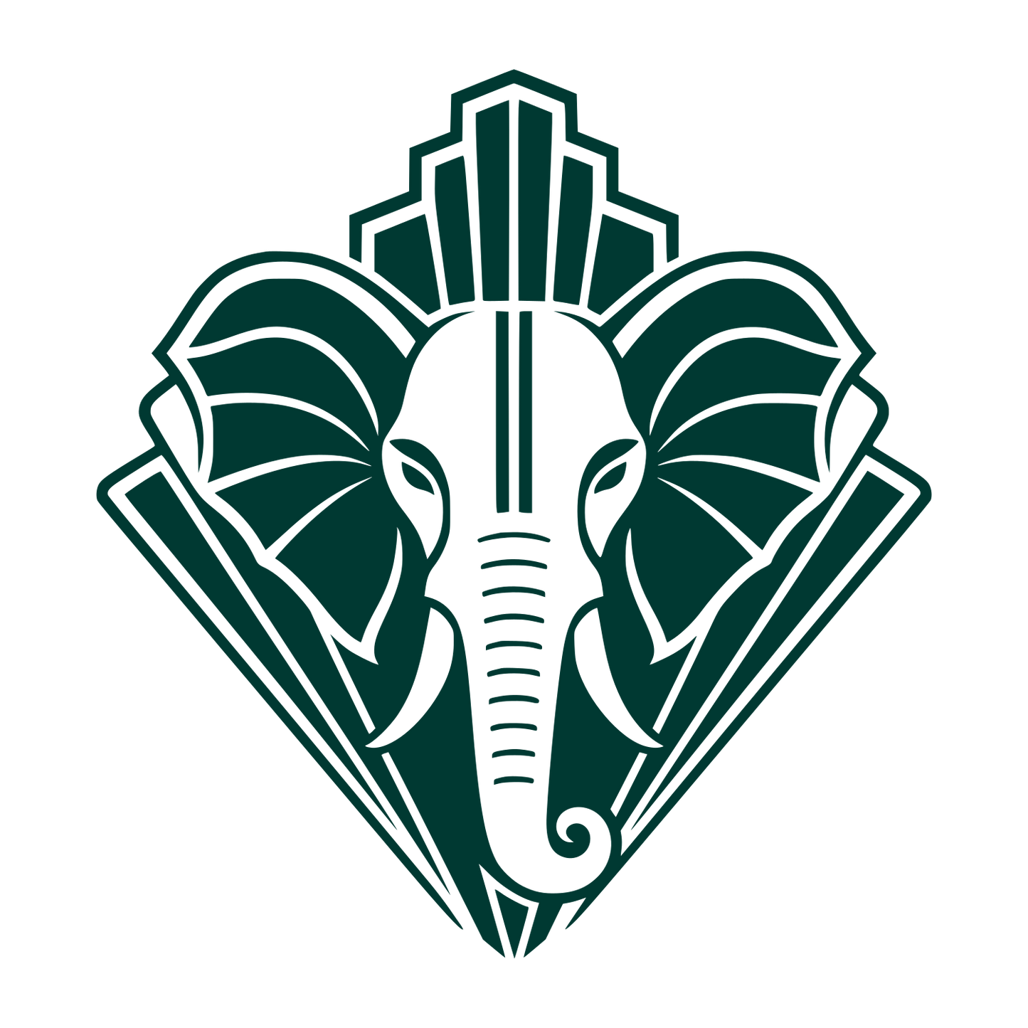 Art Deco Elephant Head Logo #003932