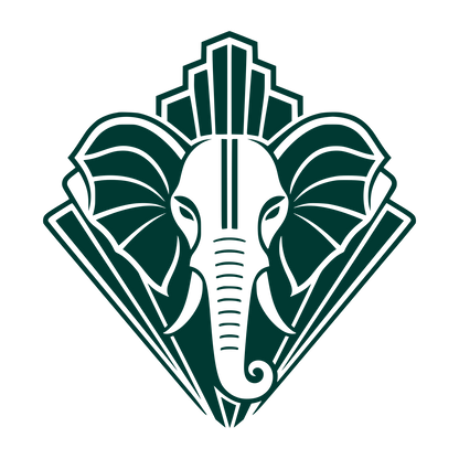 Art Deco Elephant Head Logo #003932