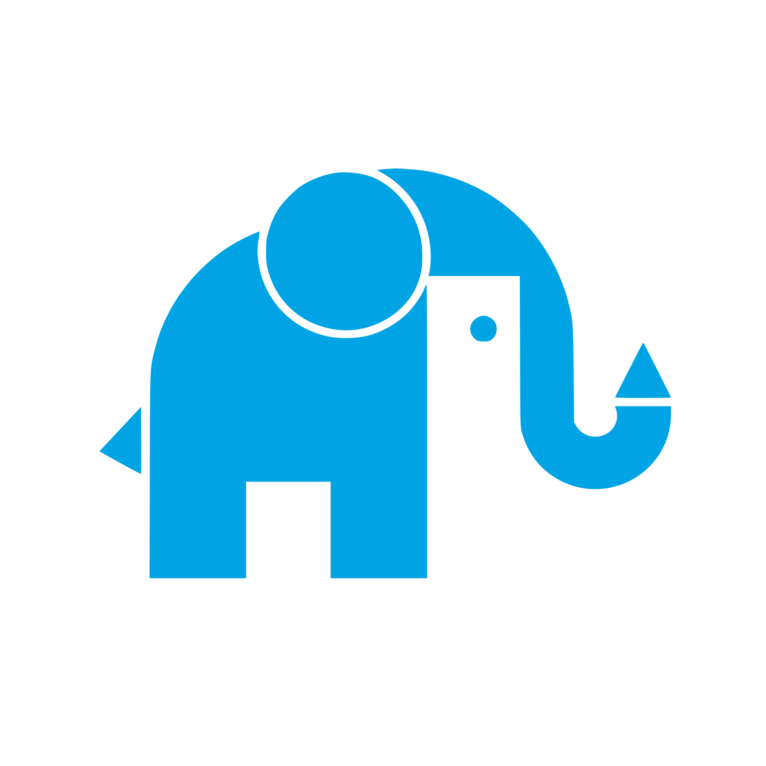 Geometric Elephant Logo #00a3e4