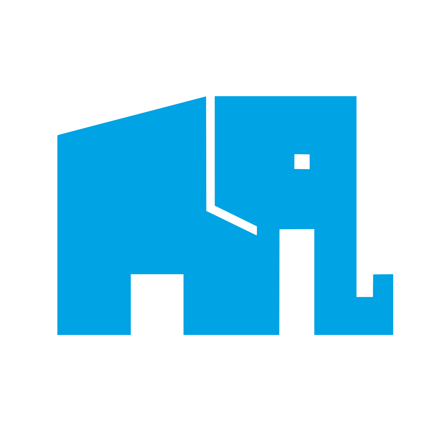Pixel Elephant Logo #00a3e4