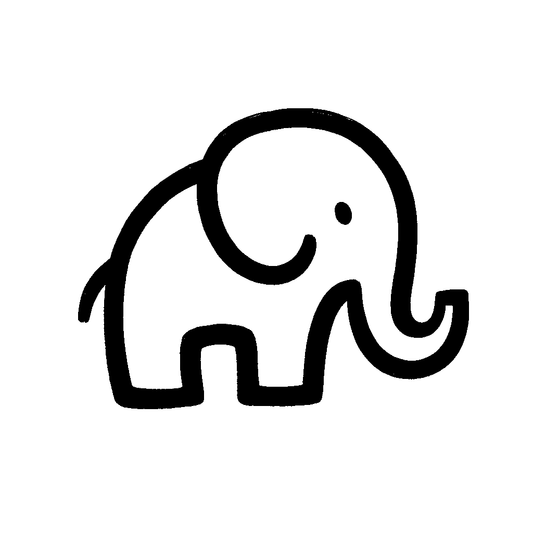 Minimalist Elephant Outline Logo
