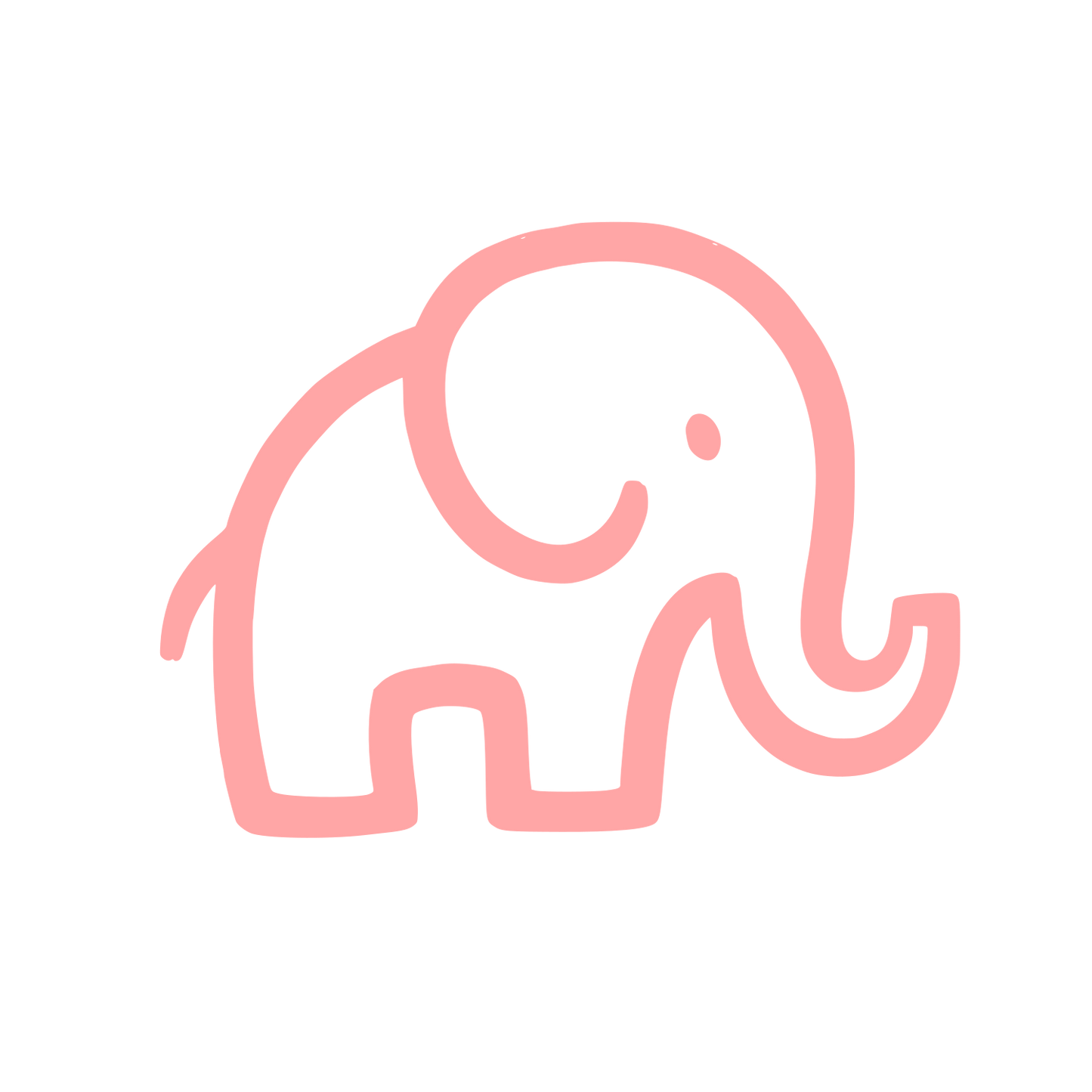 Minimalist Elephant Outline Logo #ffa6a6