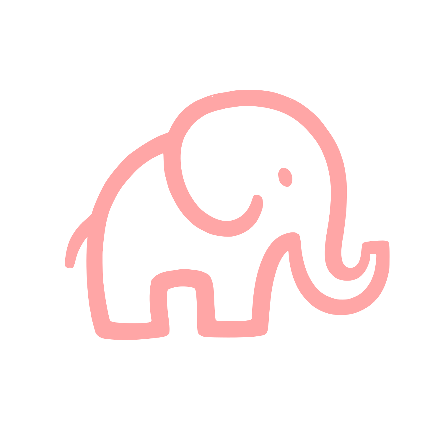 Minimalist Elephant Outline Logo #ffa6a6