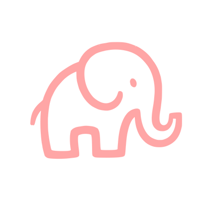 Minimalist Elephant Outline Logo #ffa6a6