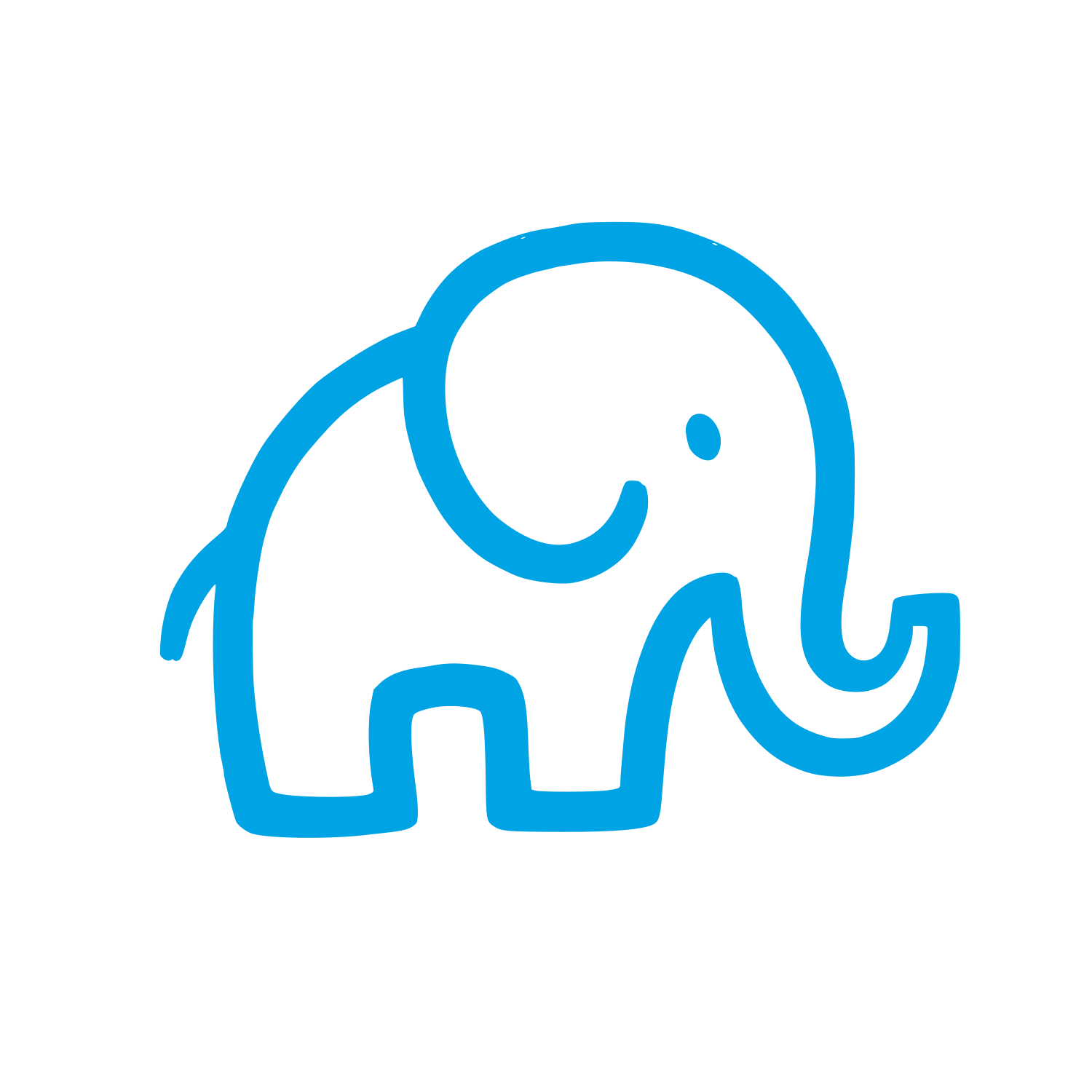 Minimalist Elephant Outline Logo #00a3e4