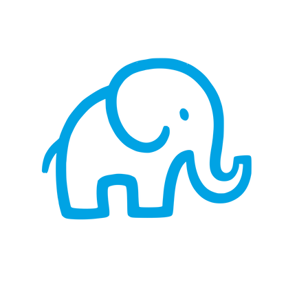 Minimalist Elephant Outline Logo #00a3e4