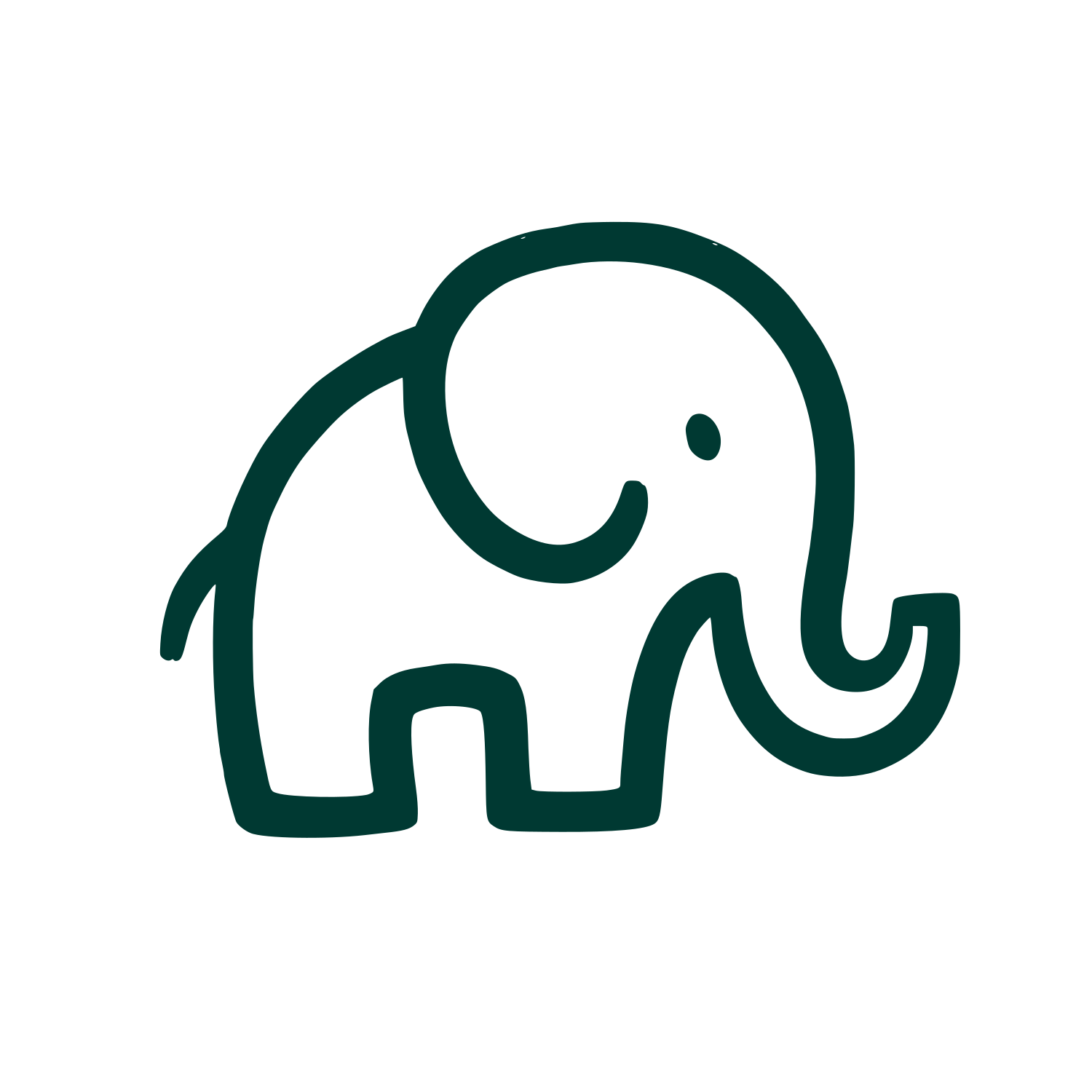 Minimalist Elephant Outline Logo #003932