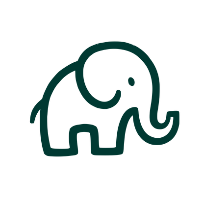 Minimalist Elephant Outline Logo #003932