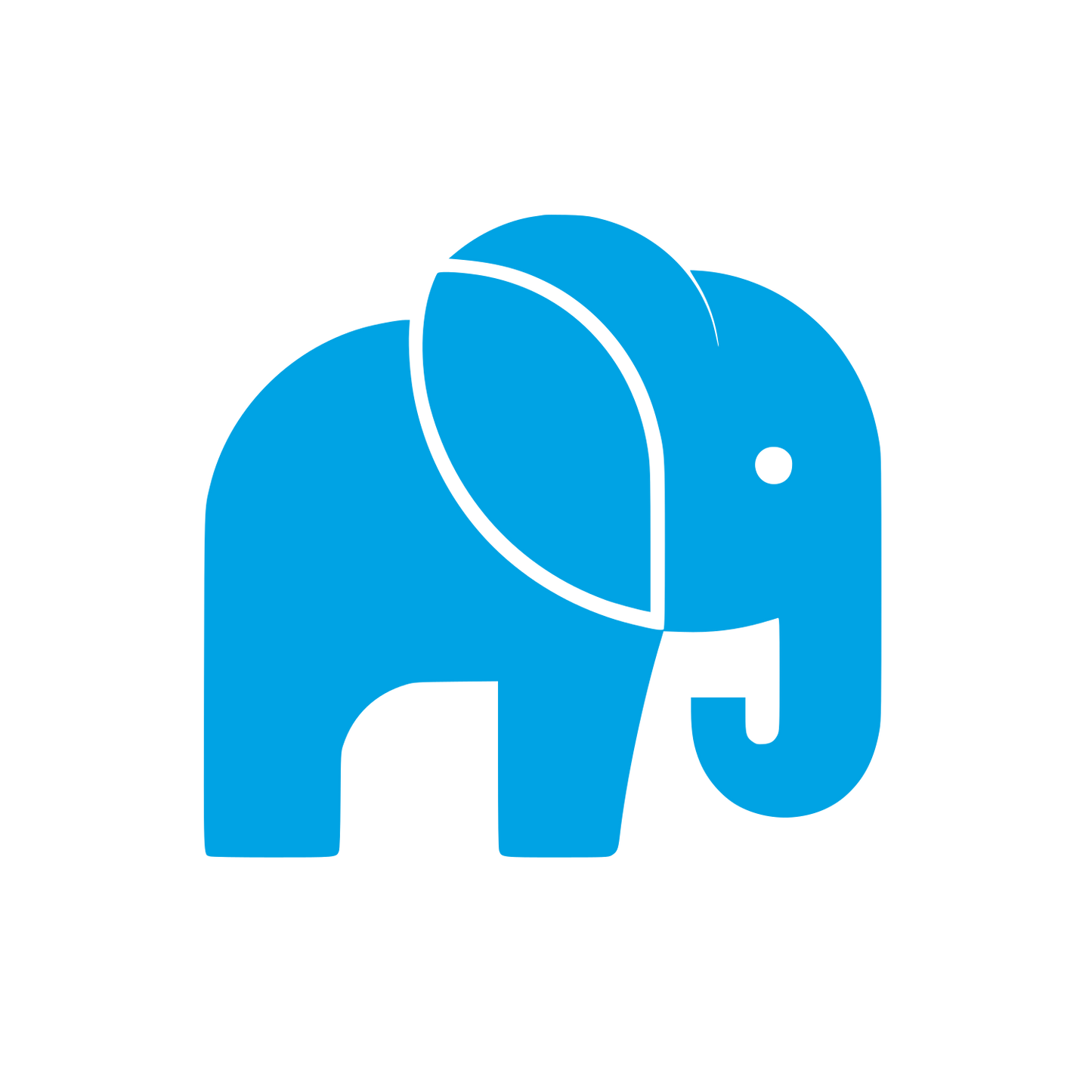 Minimalist Elephant Logo #00a3e4