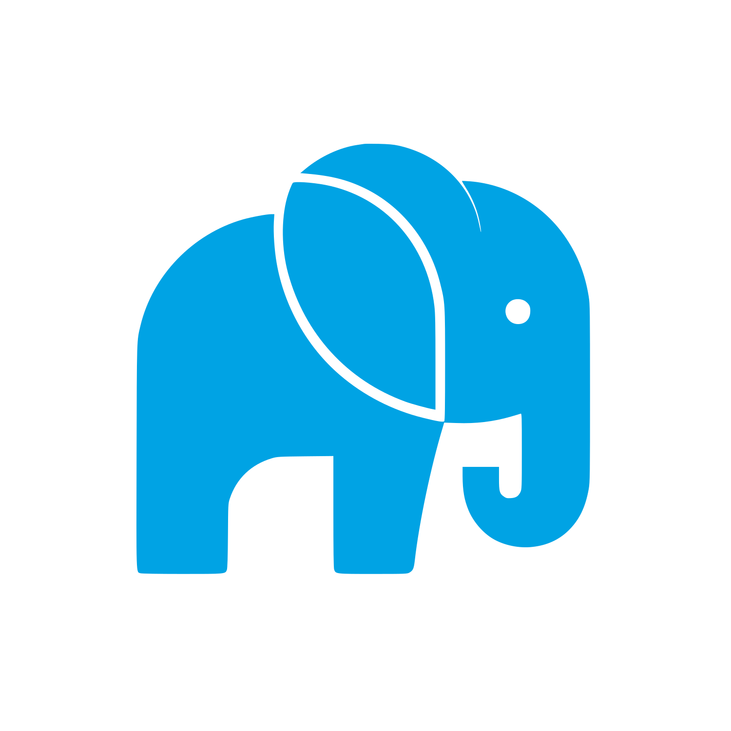 Minimalist Elephant Logo #00a3e4