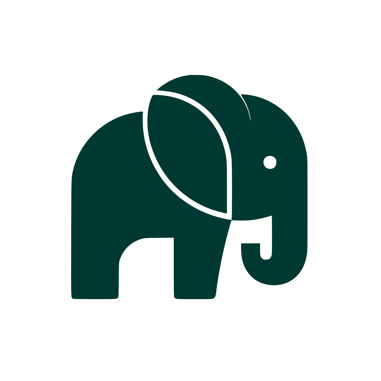 Minimalist Elephant Logo #003932