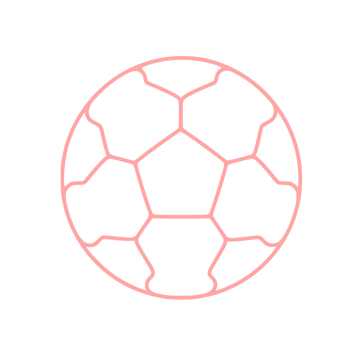 Soccer Ball Outline Logo #ffa6a6