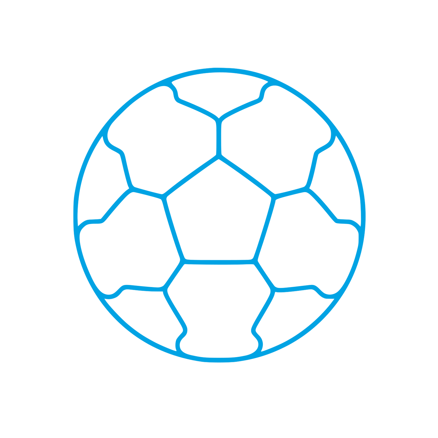 Soccer Ball Outline Logo #00a3e4