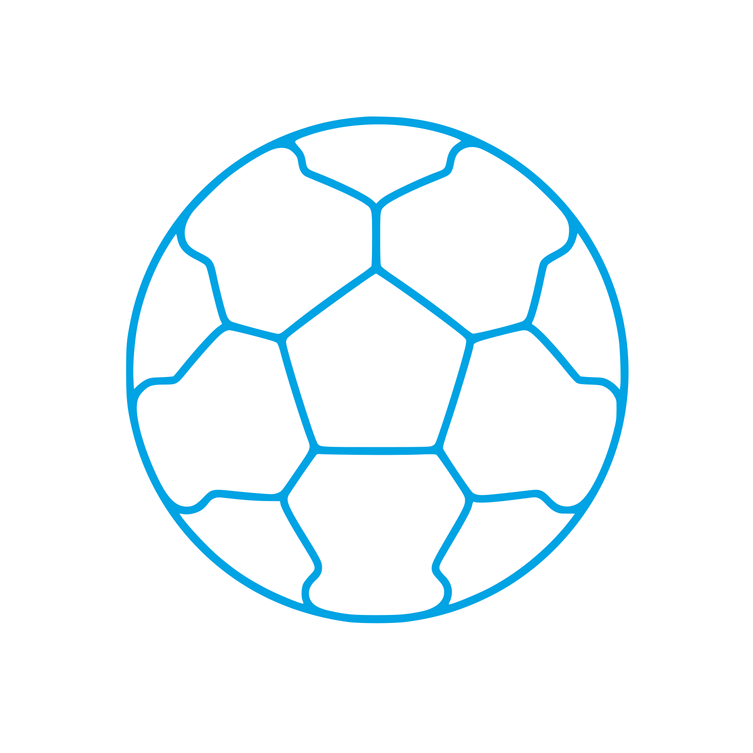 Soccer Ball Outline Logo #00a3e4