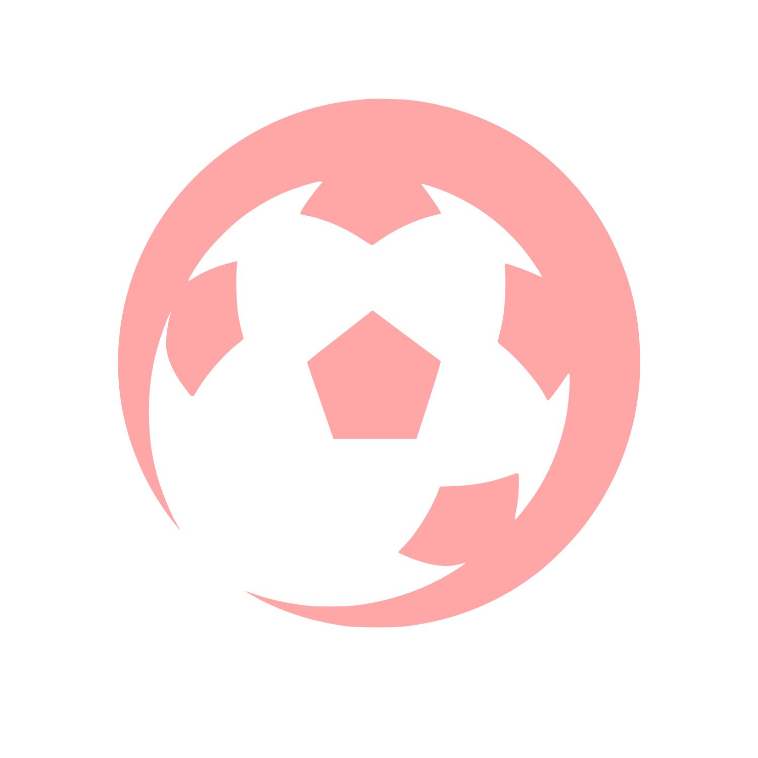 Swoosh Soccer Ball Logo #ffa6a6
