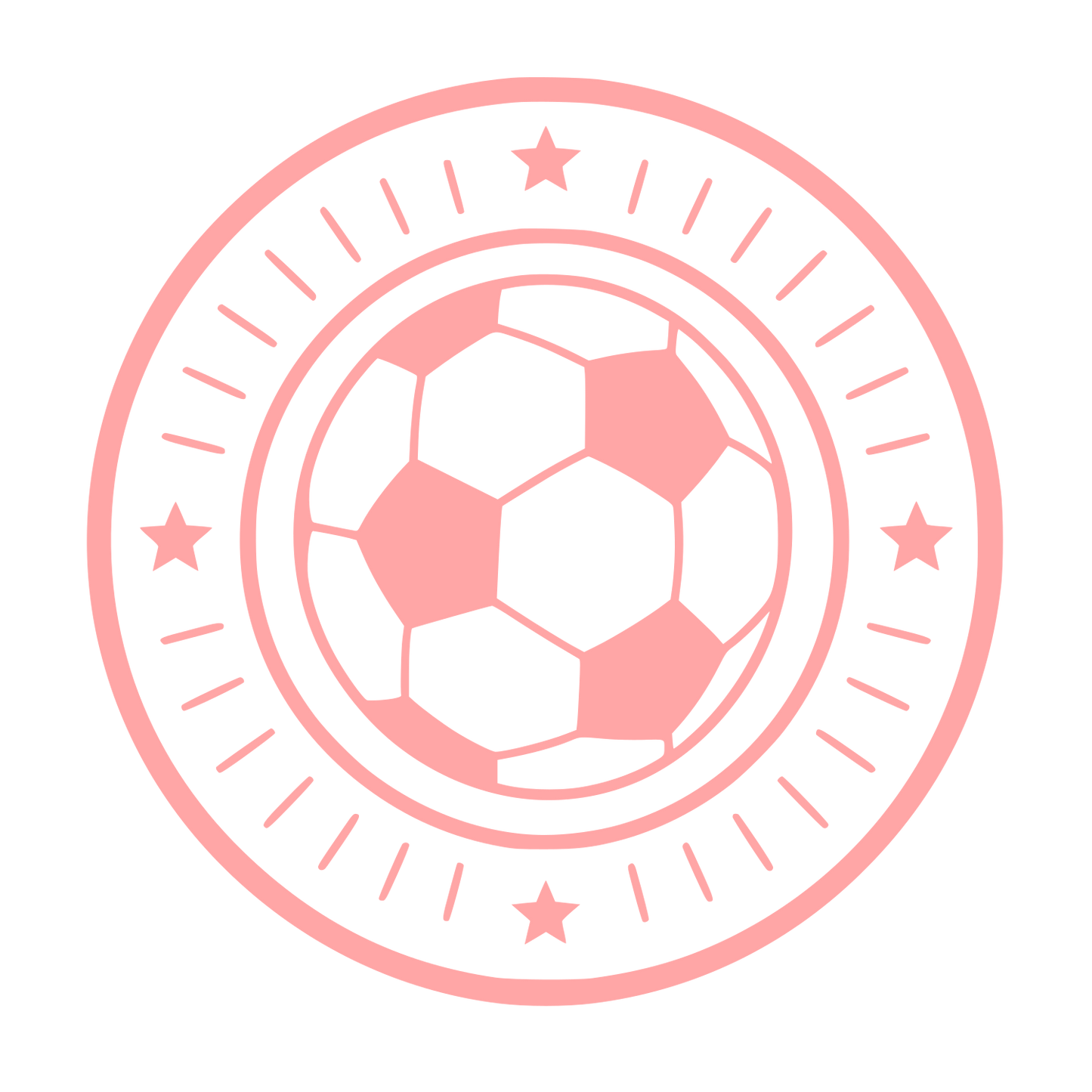 Soccer Ball Circle Emblem Logo #ffa6a6