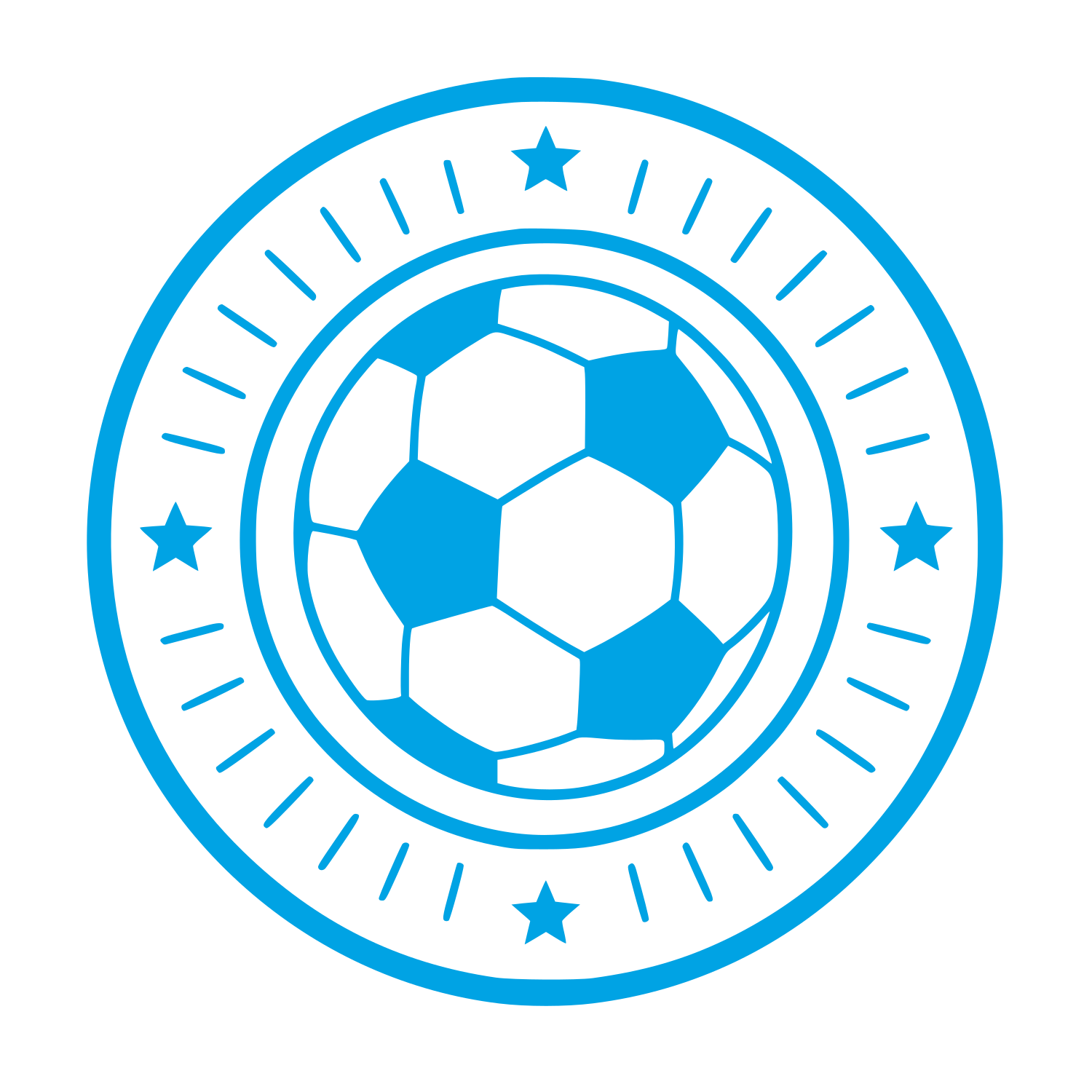 Soccer Ball Circle Emblem Logo #00a3e4