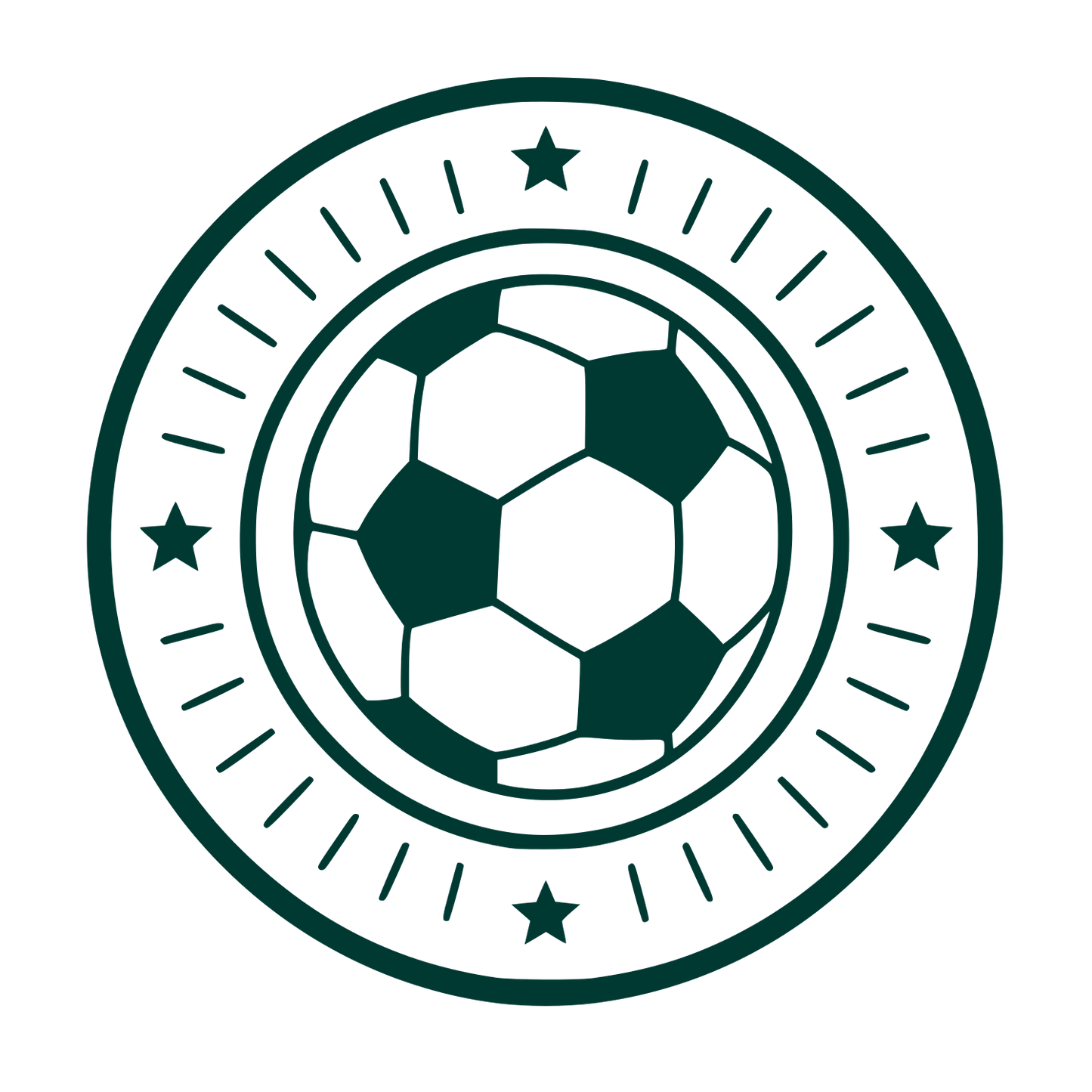 Soccer Ball Circle Emblem Logo #003932