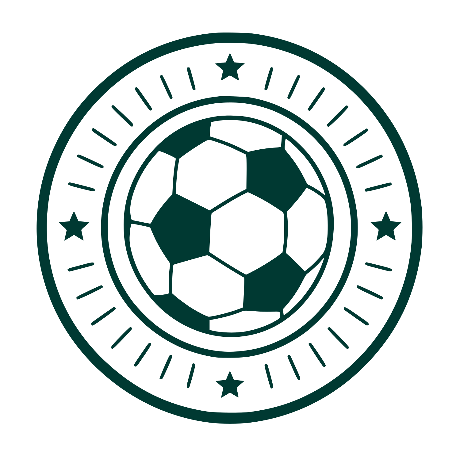 Soccer Ball Circle Emblem Logo #003932