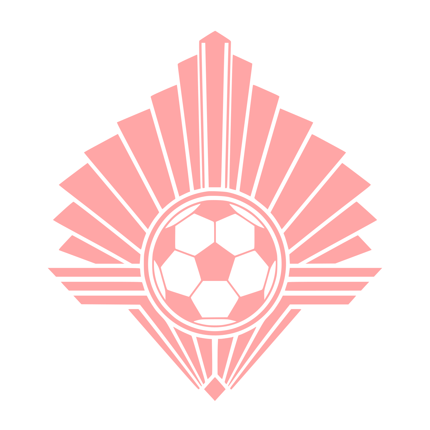 Art Deco Soccer Ball Logo #ffa6a6