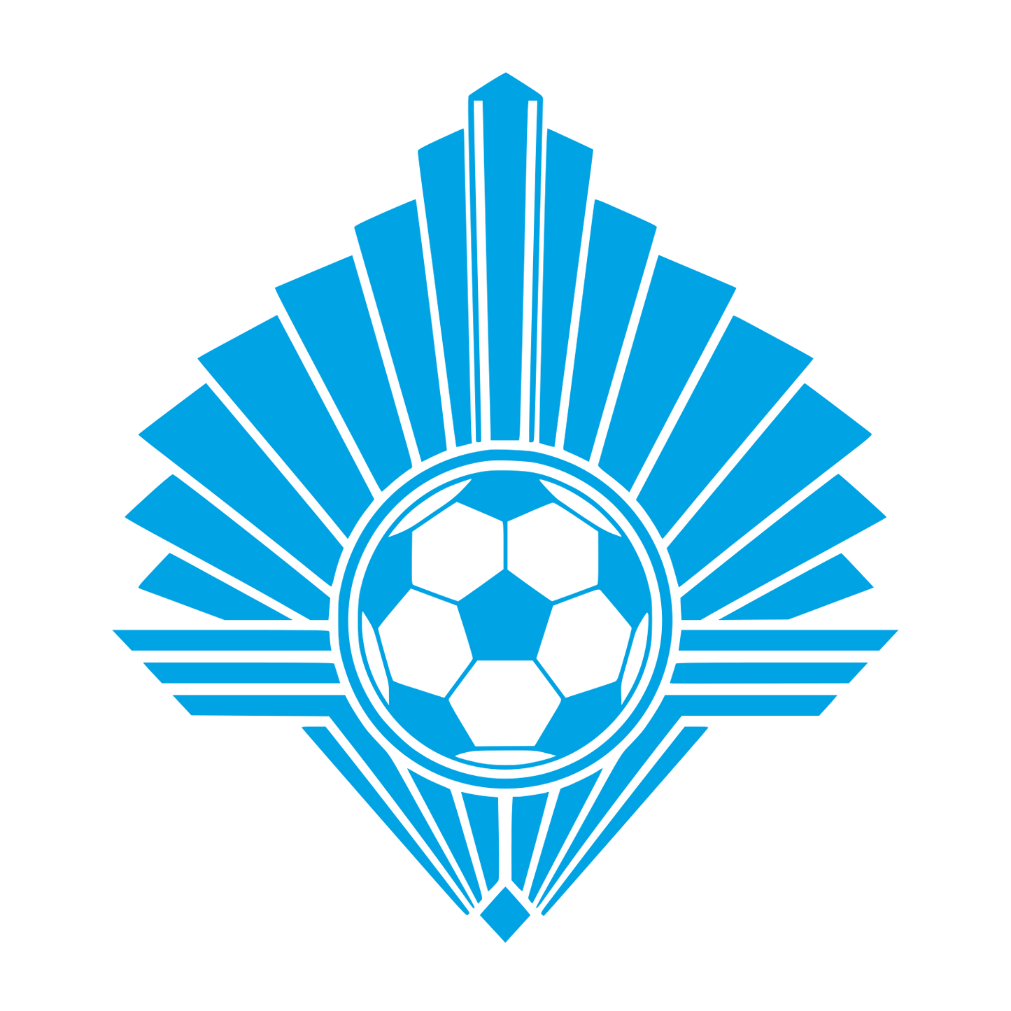 Art Deco Soccer Ball Logo #00a3e4