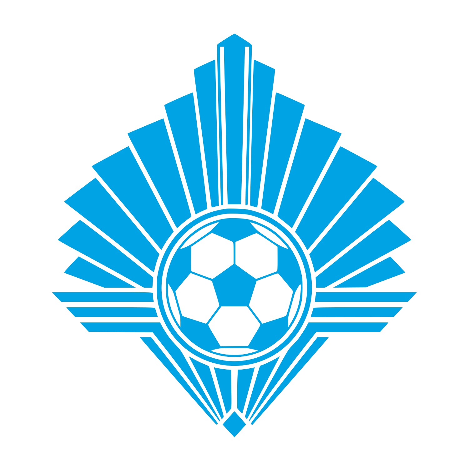 Art Deco Soccer Ball Logo #00a3e4