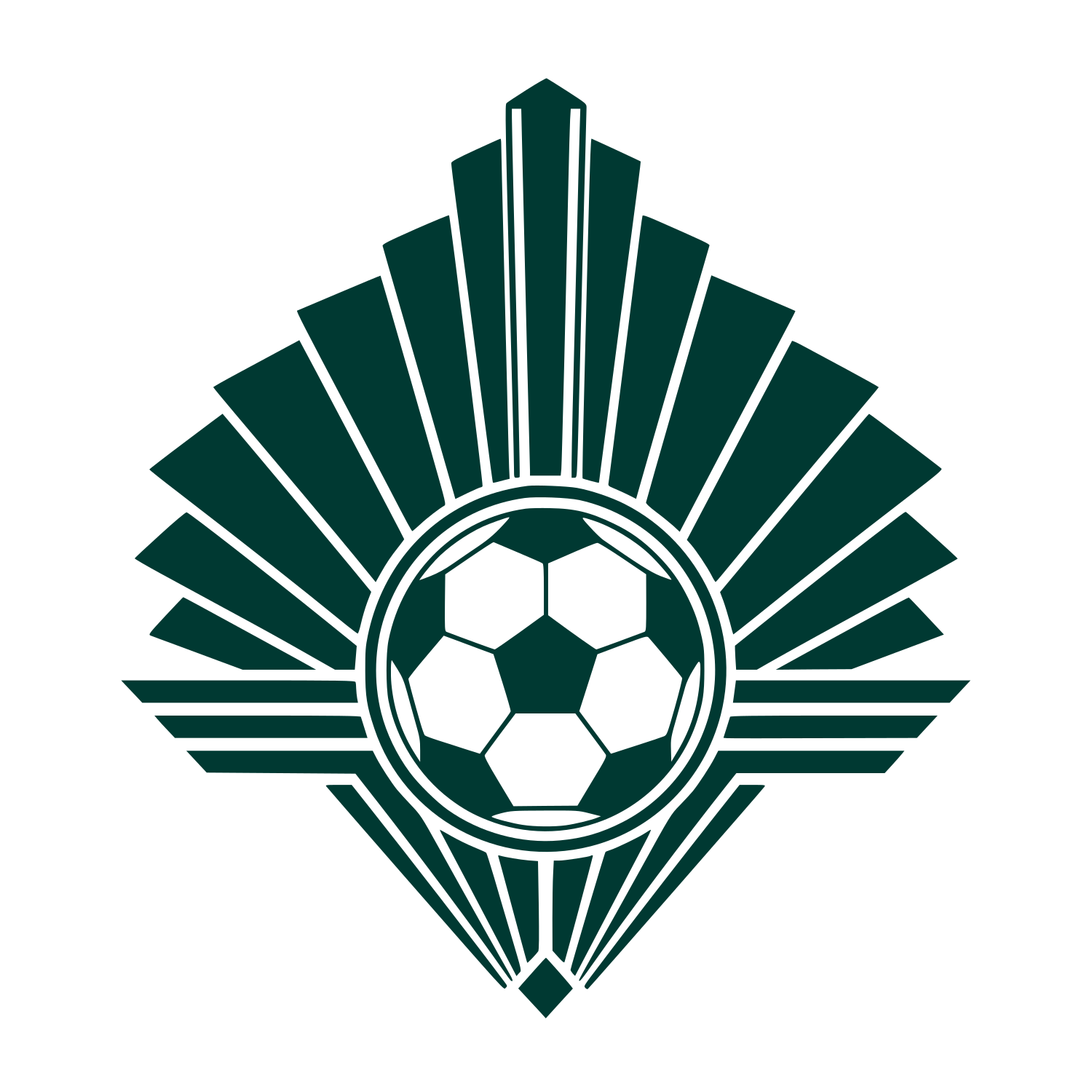 Art Deco Soccer Ball Logo #003932