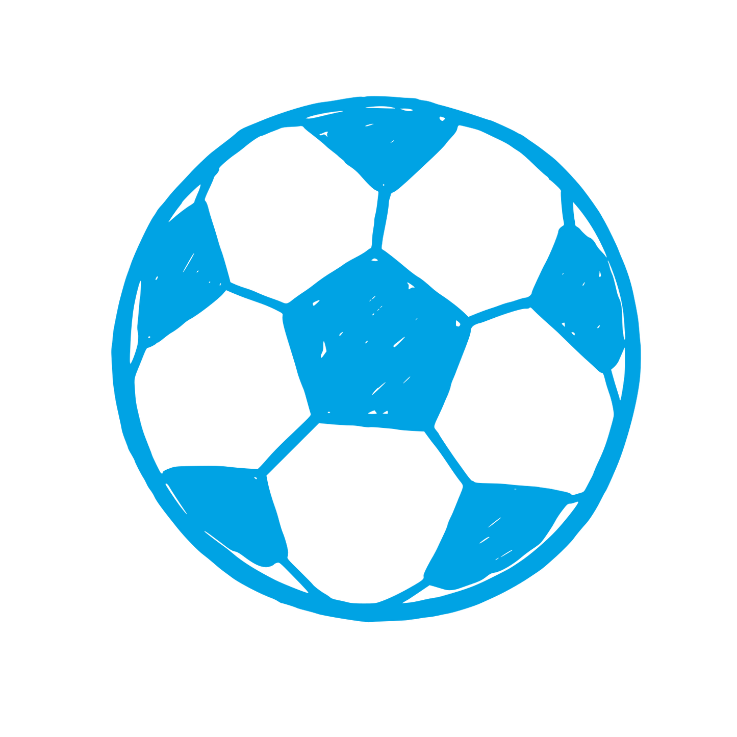 Hand-Drawn Soccer Ball Logo #00a3e4