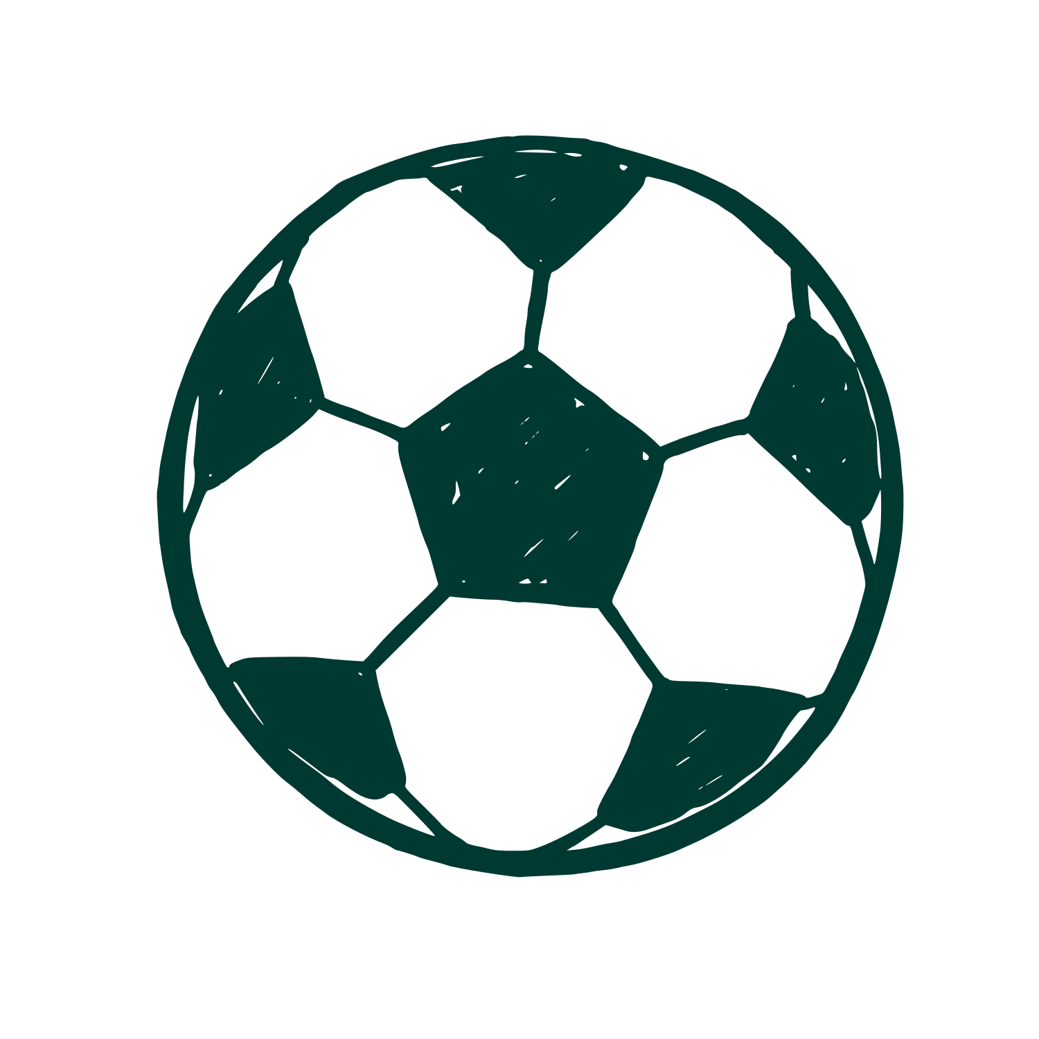 Hand-Drawn Soccer Ball Logo #003932