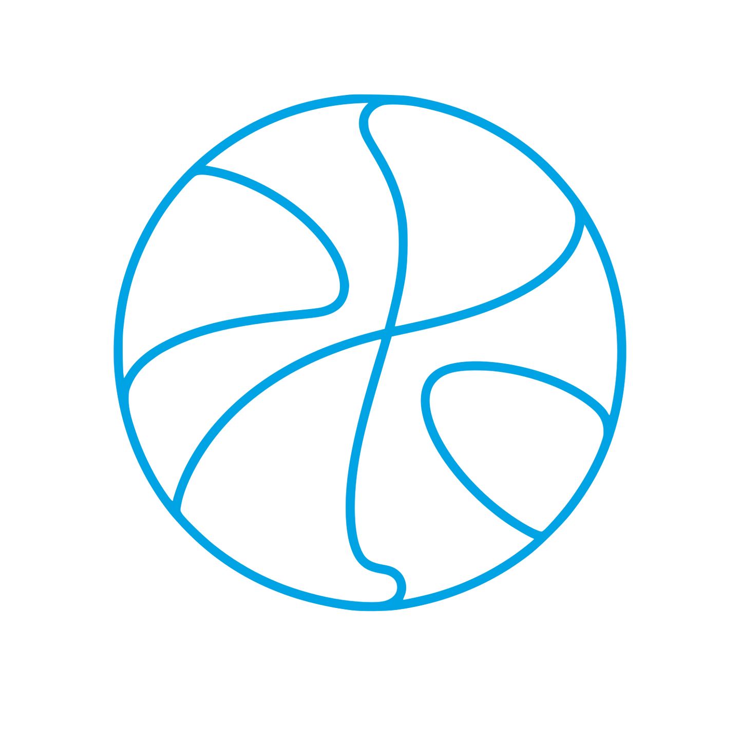 Basketball Outline Logo #00a3e4