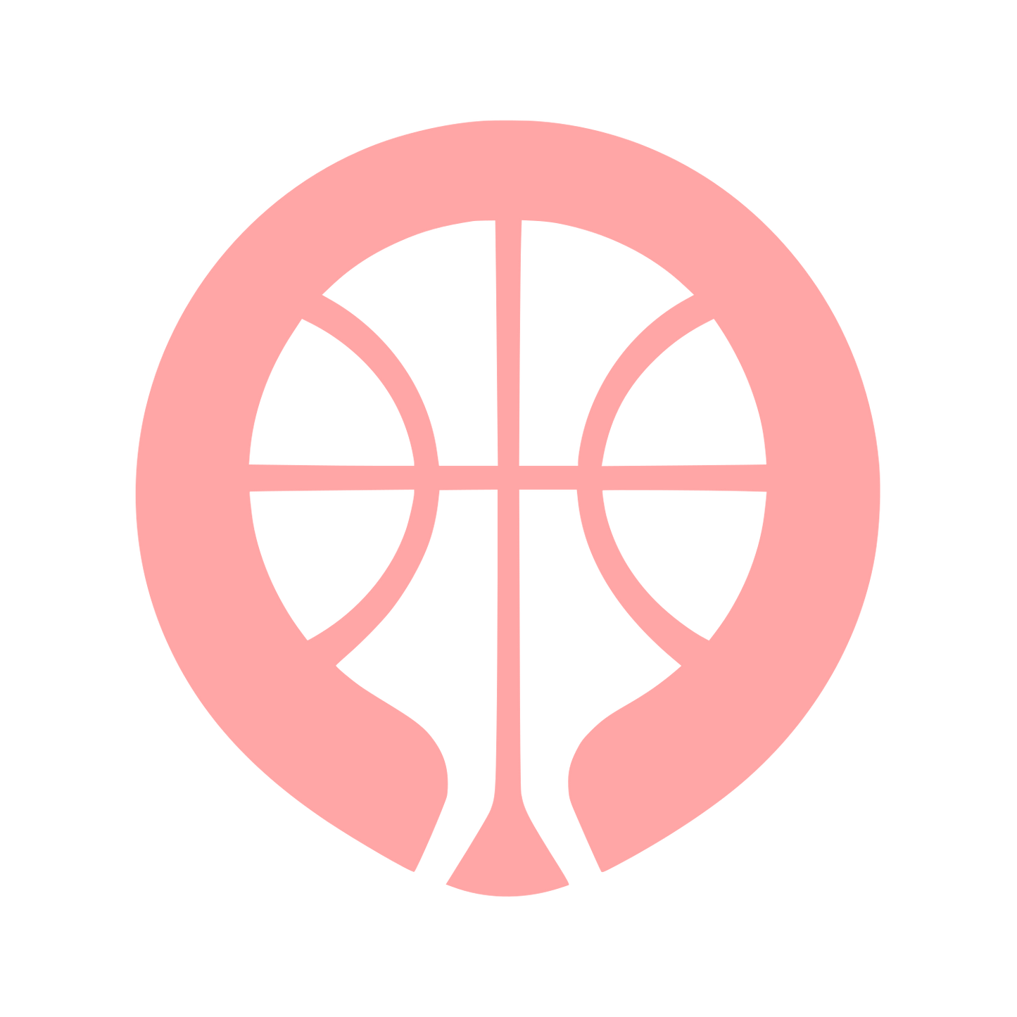 Basketball Circle Emblem Logo #ffa6a6