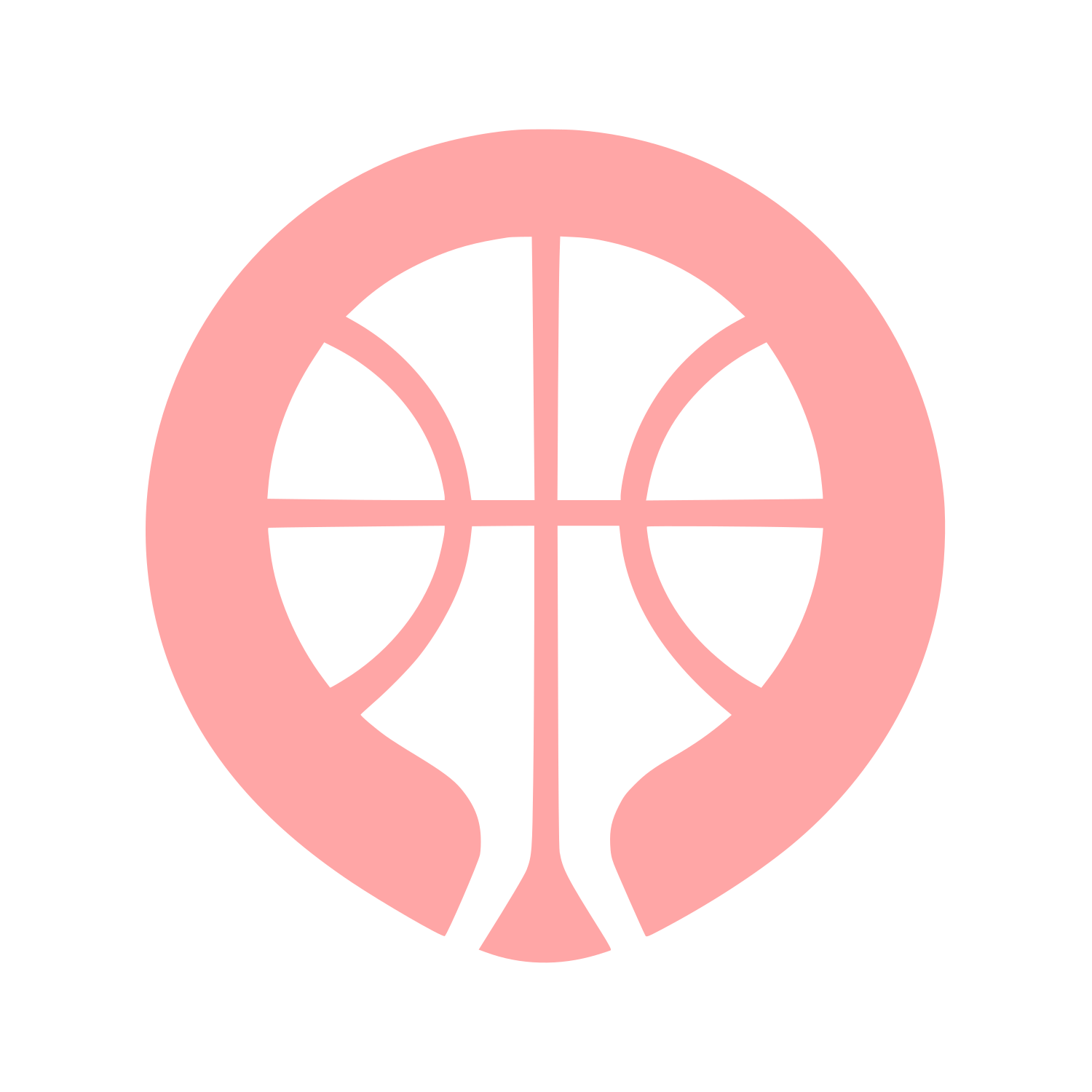 Basketball Circle Emblem Logo #ffa6a6
