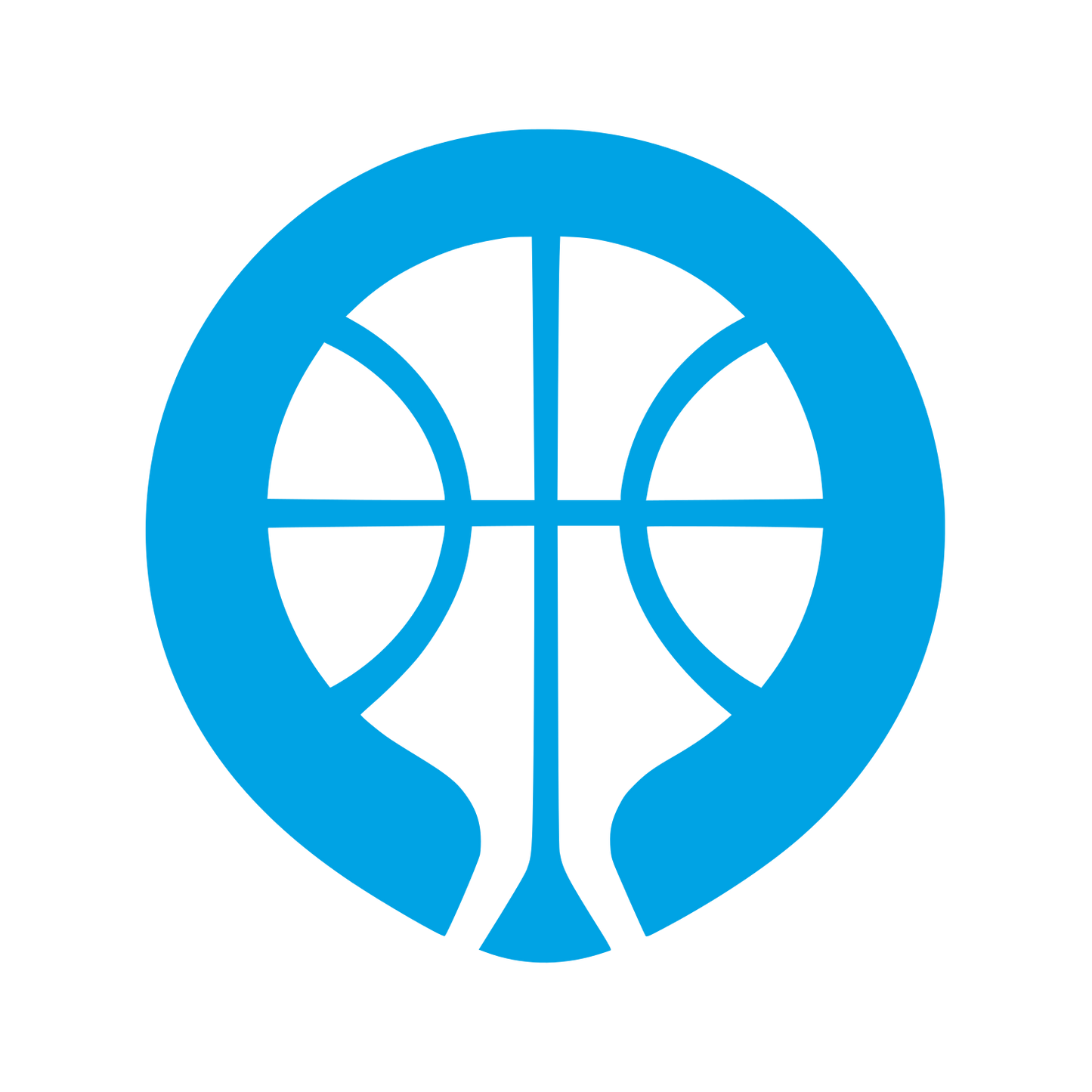 Basketball Circle Emblem Logo #00a3e4