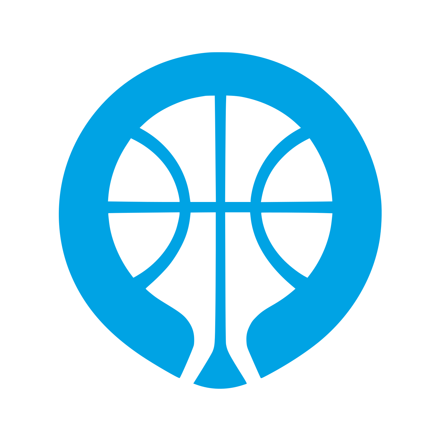 Basketball Circle Emblem Logo #00a3e4