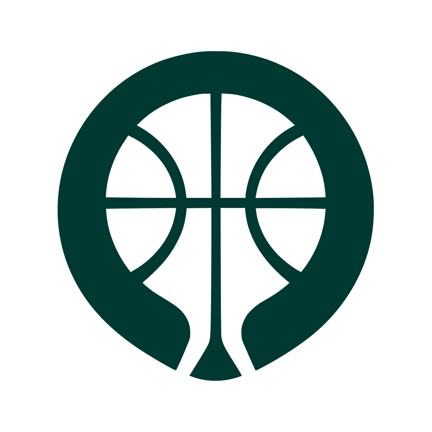Basketball Circle Emblem Logo #003932