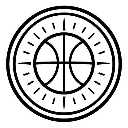 Basketball Compass Badge Logo