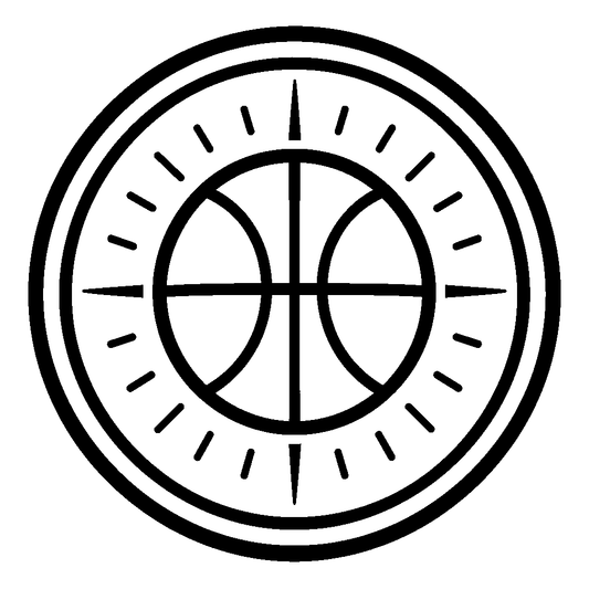 Basketball Compass Badge Logo