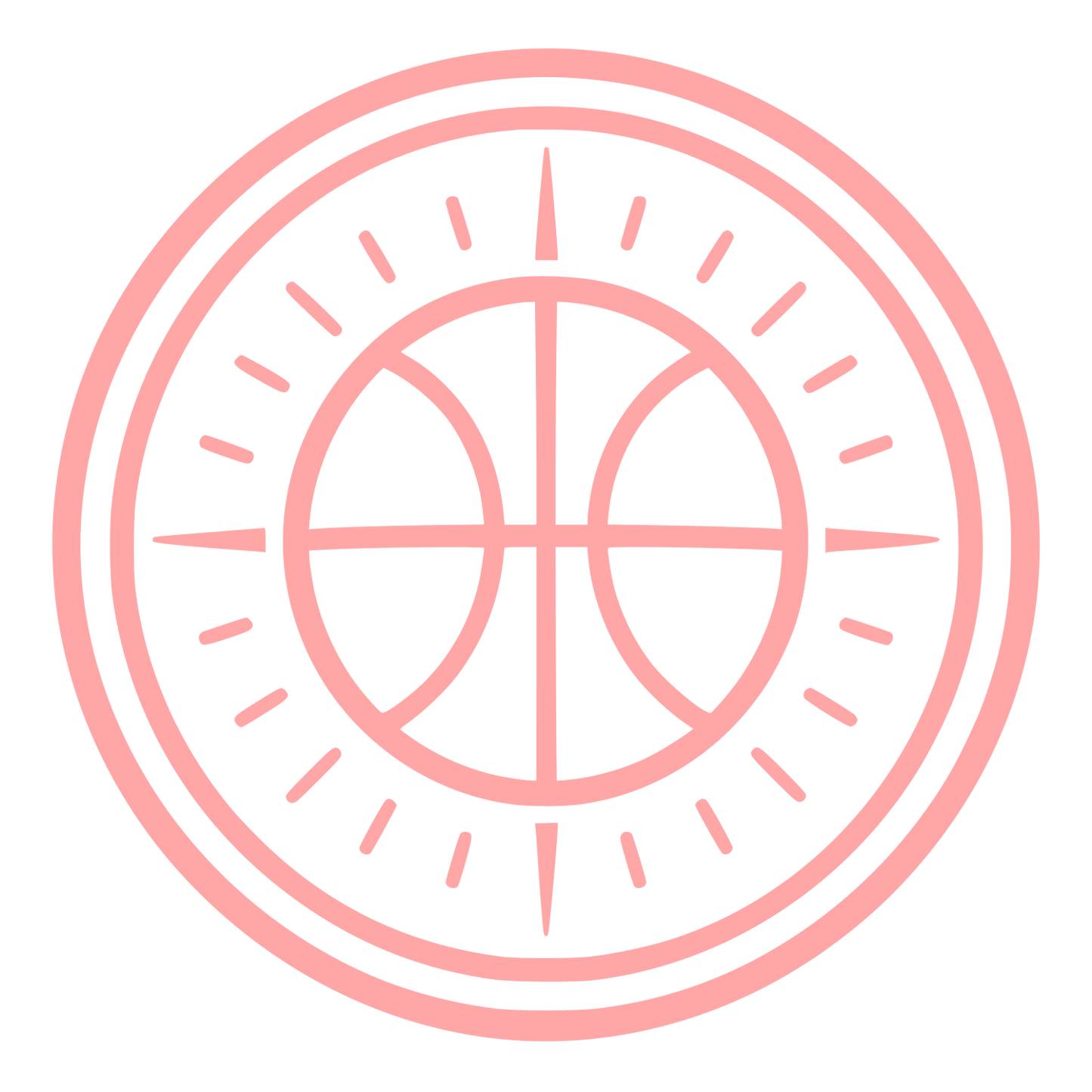 Basketball Compass Badge Logo #ffa6a6