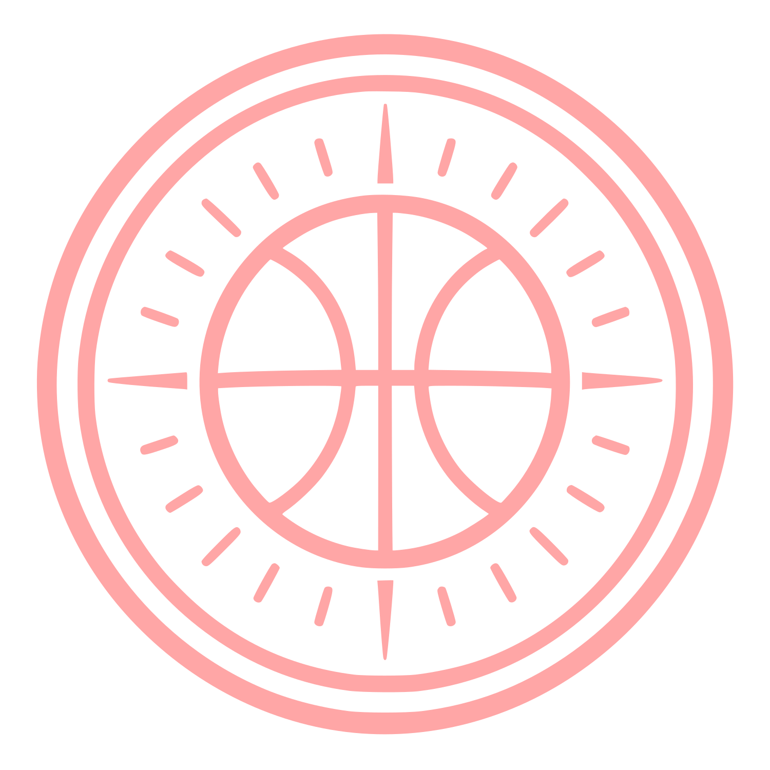Basketball Compass Badge Logo #ffa6a6